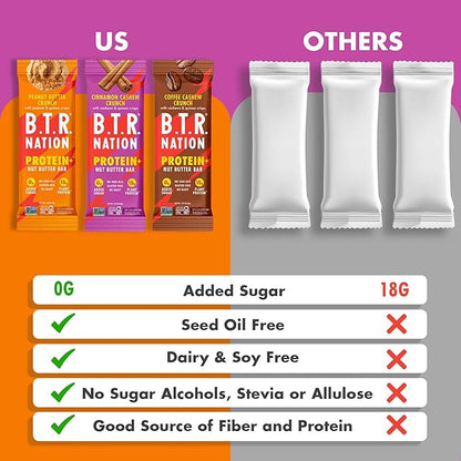 B.T.R. Nation Vegan Keto Plant Based Protein & Fiber Bars - High Protein (Sampler Pack) | (9 Pack)