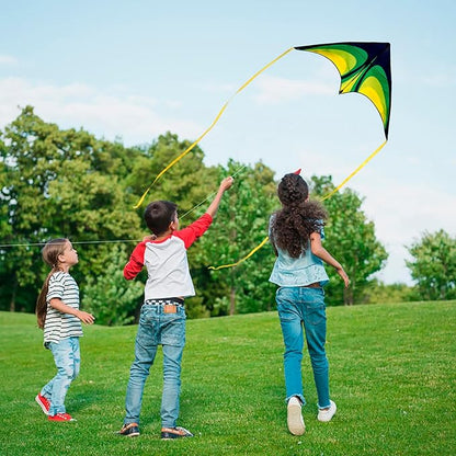 Delta Kite for Kids & Adults，Easy to Fly,Single Line Beach and Park Kite for Family Outdoor Games &