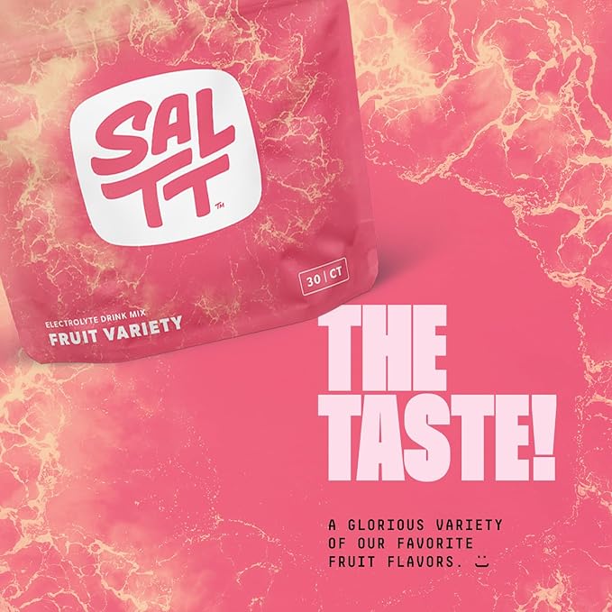 SALTT Electrolytes Powder Packets, Fruit Variety Pack (30 Packets) - Magnesium, Potassium, Sodium