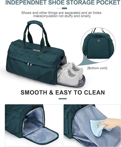 Gym Bag for Women Men, Sport Duffel Bag with Toiletry Bag & Shoe Compartment,Waterproof Travel