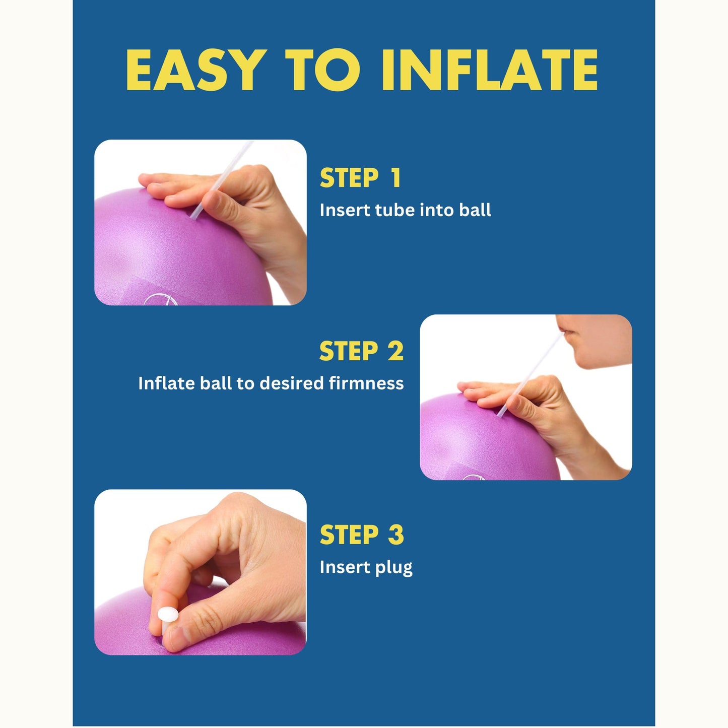 ProBody Pilates Ball Small — 9 Inch Small Exercise Ball (Blue)