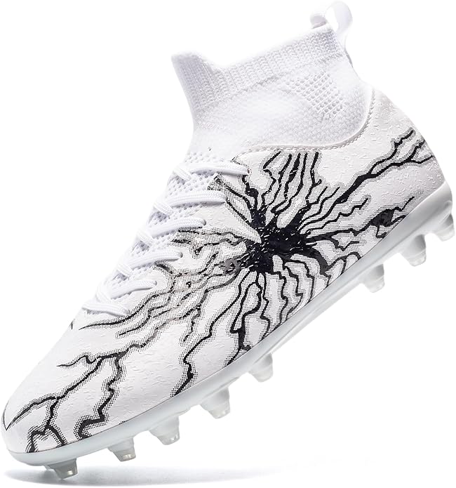Kids Soccer Cleats Boys Girls Training Football Cleats Youth High-top Soccer Shoes for Little/Big