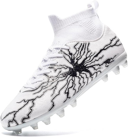 Kids Soccer Cleats Boys Girls Training Football Cleats Youth High-top Soccer Shoes for Little/Big