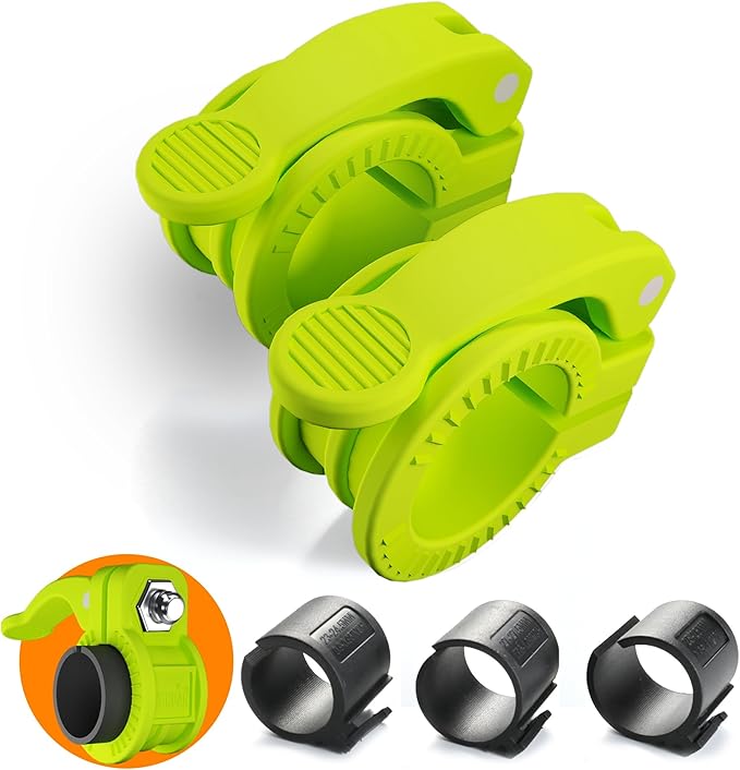 Narrow Barbell Clips 2.5cm Width for Olympic Bars, 0.9-1.18inch Adjustable Weight Clamps, Quick