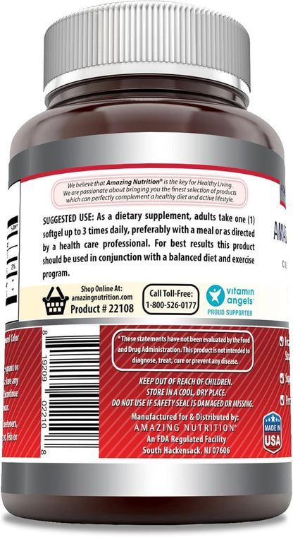 Amazing Formulas CLA | Conjugated Linoleic Acid Supplement | 1250 Mg | Softgels | Non-GMO |