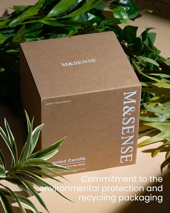 M&SENSE Citronella Candles Outdoor, 220 Hours Burn Citronella Oil Soy Candle for Patio Camping