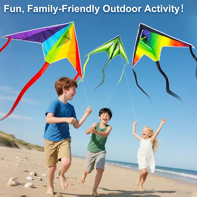 Easy to Fly Kites for Kids Ages 4-8 8-12 & Adults, Beach Flying Toys Butterfly Kite with Handle and