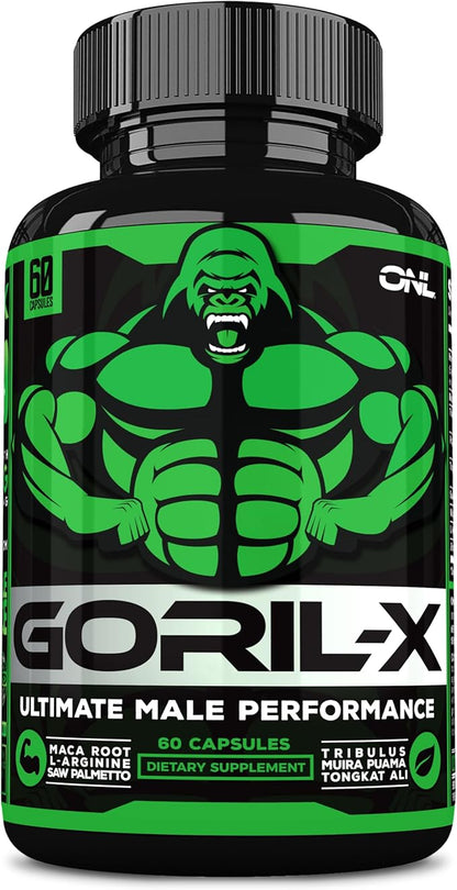 GORIL-X Testosterone Booster for Men - Workout Testosterone Supplement - Increase Size, Strength &