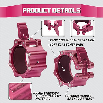 RitFit 2-Inch Magnetic Barbell Collars Locking Clamps - Heavy Duty Aluminum Alloy, Quick Release