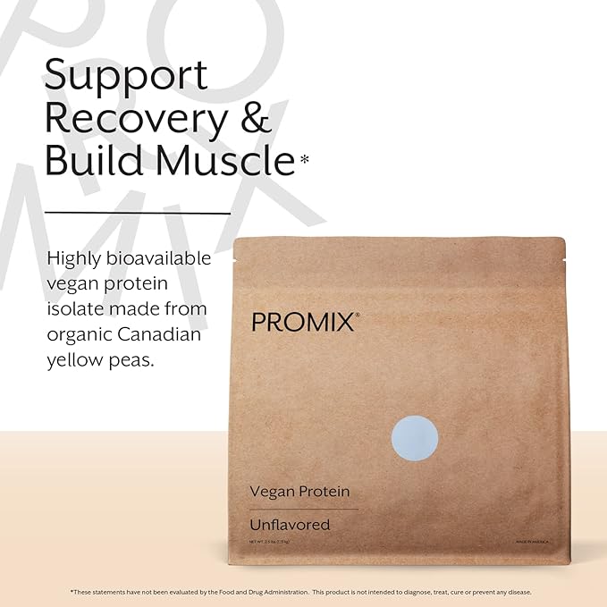 ProMix Nutrition Plant-Based Vegan Protein Powder, Unflavored - Pea Protein & Vitamin B-12 - ­Post