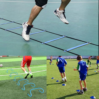 TNZMART Agility Ladder and Disc Cones Training Set Adjustable Rungs Training Ladder with 10 Plastic