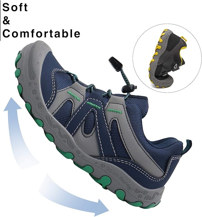 Mishansha Kids Hiking Boots Toddler Girls Boys Hiking Shoes Water-Resistant Anti-Collision Non-Slip