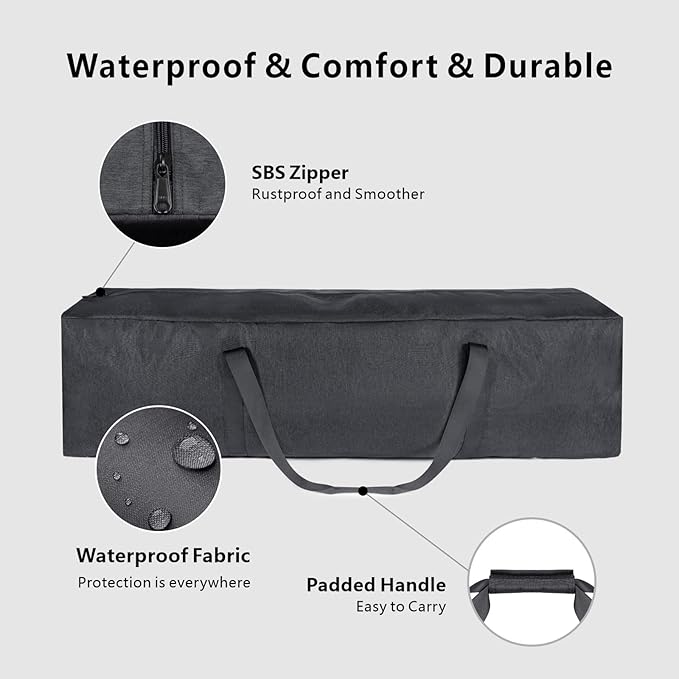 TOPDesign 46 Inch Extra Large Zippered Duffel Bag for Travel Camping Sports Equipment Storage