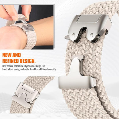 Braided Stretchy Band for Fitbit Versa 4/Versa 3/Sense 2/Sense Watch Band Women Men,Parachute-style
