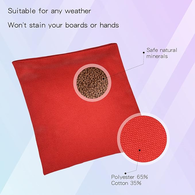 Set of 8 Regulation Cornhole Bags Double Sided, Weather Resistant Bean Bags for Cornhole Toss Game