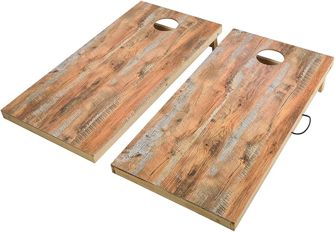Solid Wood Premium Corn Hole Outdoor Game Set, 2 Regulation and Waterproof Cornhole Game Boards