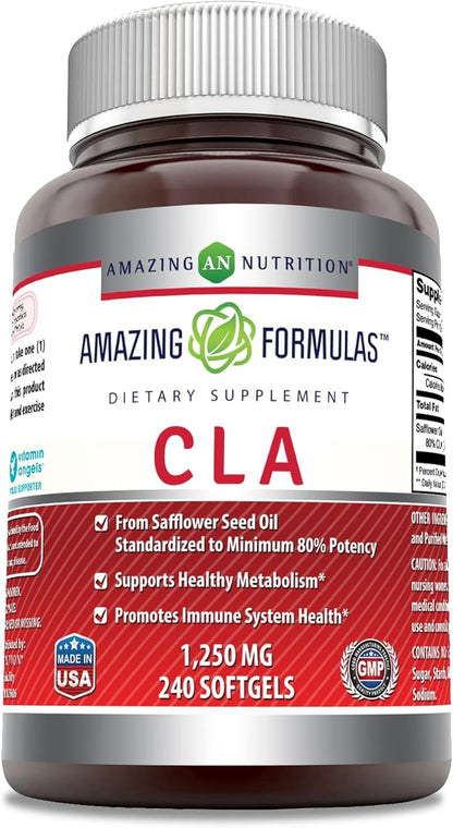 Amazing Formulas CLA | Conjugated Linoleic Acid Supplement | 1250 Mg | Softgels | Non-GMO |