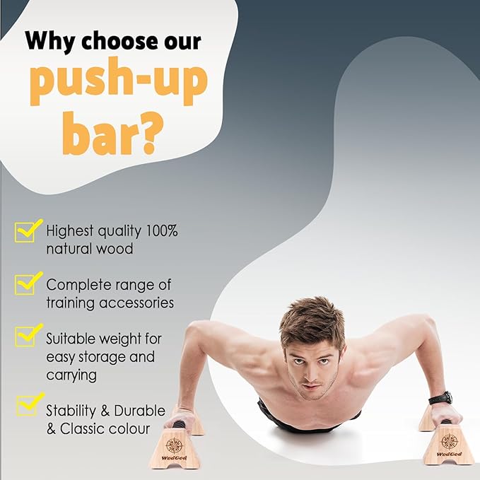 Premium Wooden Push Up Bars,Parallettes Bars for Calisthenics,Push Up Handles,Calisthenics