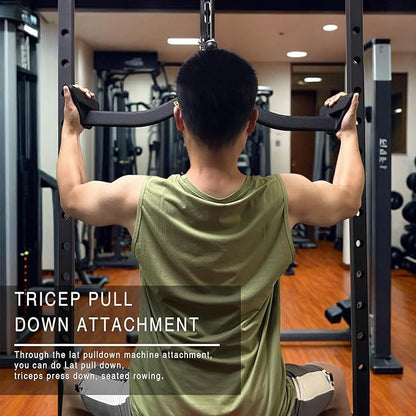 LAT Pull Down Bar for Cable Machine, LAT Pulldown Attachments T Bar V Bar Cable Attachment, Back