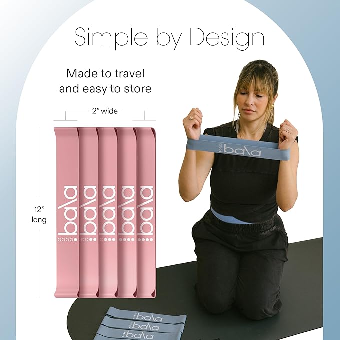 Bala Booty Bands Resistance Bands for Women & Men - Elastic Exercise Bands for Working Out - Wrist