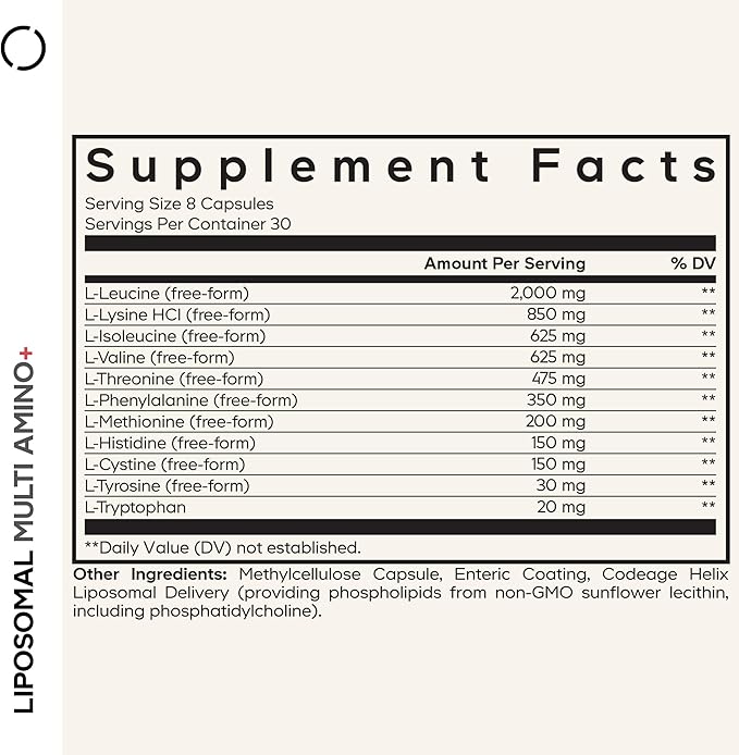 Codeage Multi Amino+ BCAA & EAA Supplement, All 9 Essential Amino Acids, Free-Form Branched-Chain