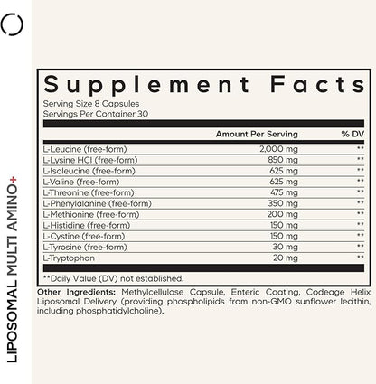 Codeage Multi Amino+ BCAA & EAA Supplement, All 9 Essential Amino Acids, Free-Form Branched-Chain