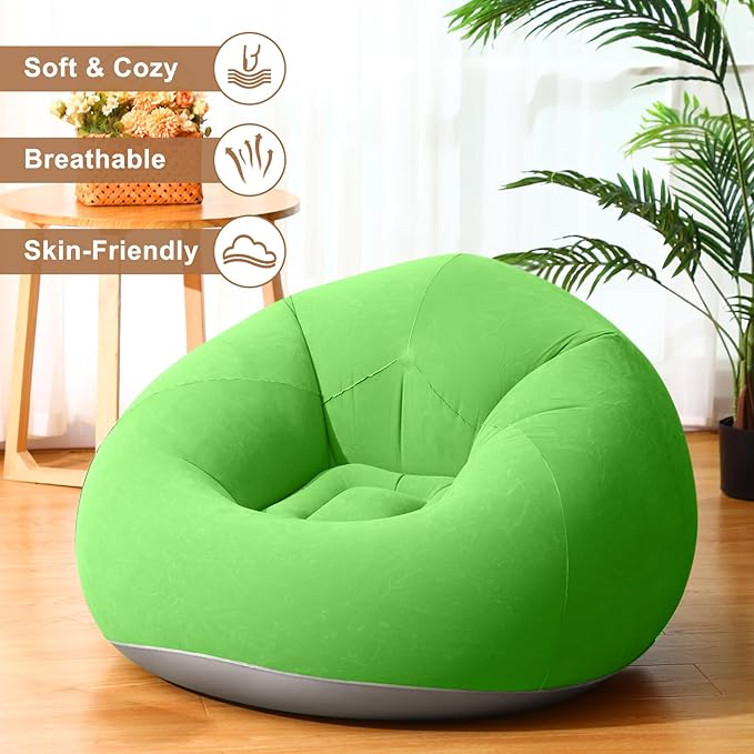 Realspring 6 Pcs Bean Bag Chairs for Adults Inflatable Chairs with Electric Air Pump,Blow up Couch