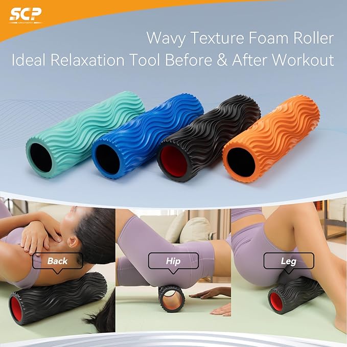 Foam Roller High-Density Exercise Roller, Deep Tissue Muscle Massage, Stretching, Relieves Muscles
