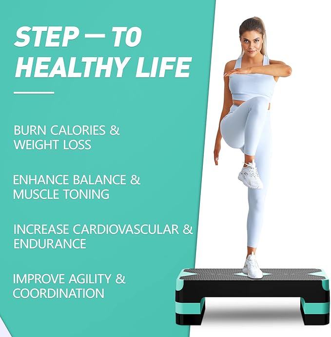 Aerobic Exercise Step, Adjustable Aerobic Stepper for Exercise, Workout Step Platform for Step Up