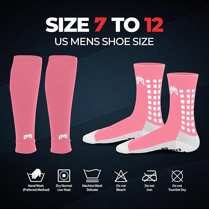 Soccer Grip Socks, Shin Guards, Pre Cut Sock Sleeves, and Guard Straps Bundle Pack - Essential
