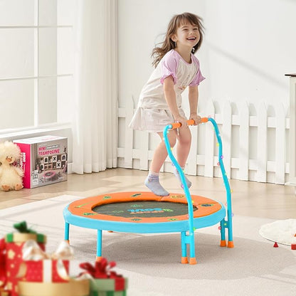 SPORTSOUL Mini Trampoline for Kids 3-6 with Super Safe Foam Handle Bar, 3ft Toddler Trampoline