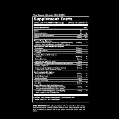 Animal Primal Muscle Hydration + Preworkout Powder ??Contains Beta Alanine, 3DPump, Caffeine &
