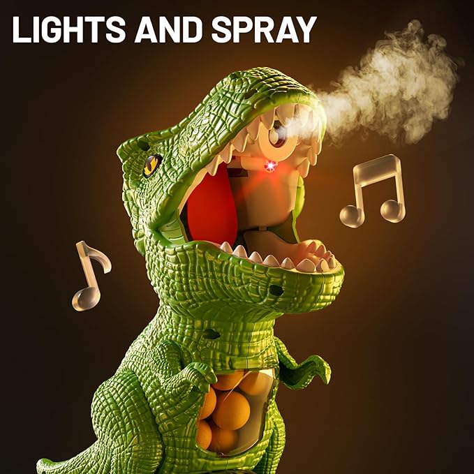 Dinosaur Shooting Toys for Kids 3-5 Years, Movable Target Shooting Games with 2 Air Pump Launcher