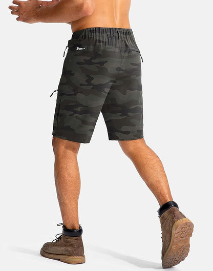 Pudolla Men's Hiking Cargo Shorts 9" Lightweight Outdoor Work Shorts for Men Travel Golf Camping