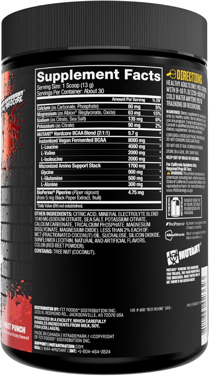Mutant Hardcore BCAA - Pre, Intra or Post Workout ??BCAA Next Level branched-Chain Amino Acids