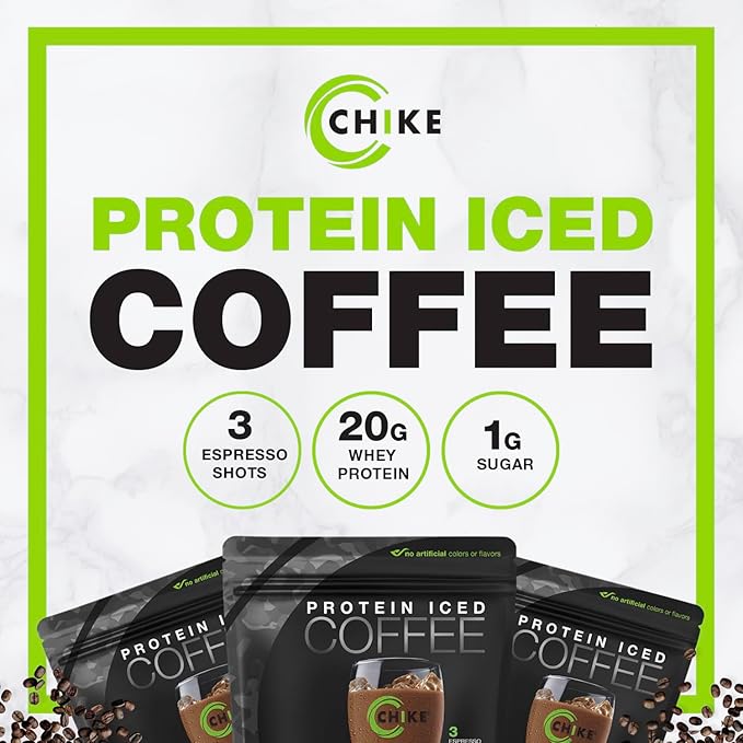CHIKE Triple Shot Espresso & Cream Protein Iced Coffee, 20 G Protein, 3 Shots Espresso, 1 G Sugar
