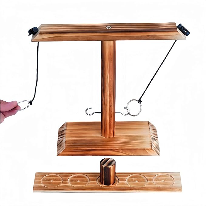 Ring toss Game, Large Base Hook and Ring Game, Hook and Ring Throwing Game for Adults Kids
