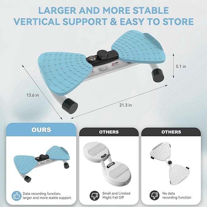 renZEC Waist Twister Machine, Adjustable Exercise Twist Board for Women Men, Noiseless Ab Twister