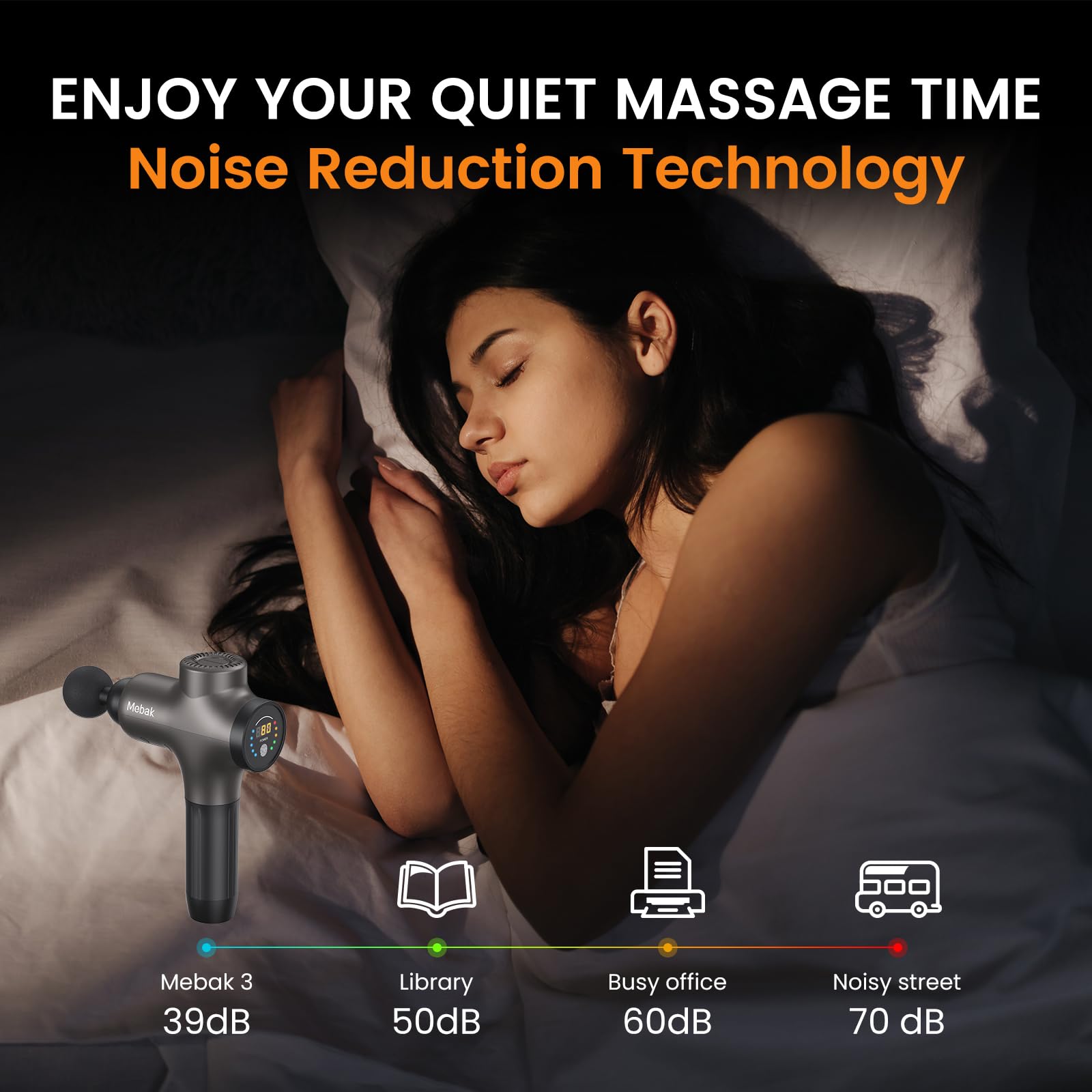 Mebak 3 Massage Gun, Massage Gun Deep Tissue for Athletes, Professional Muscle Percussion Massager