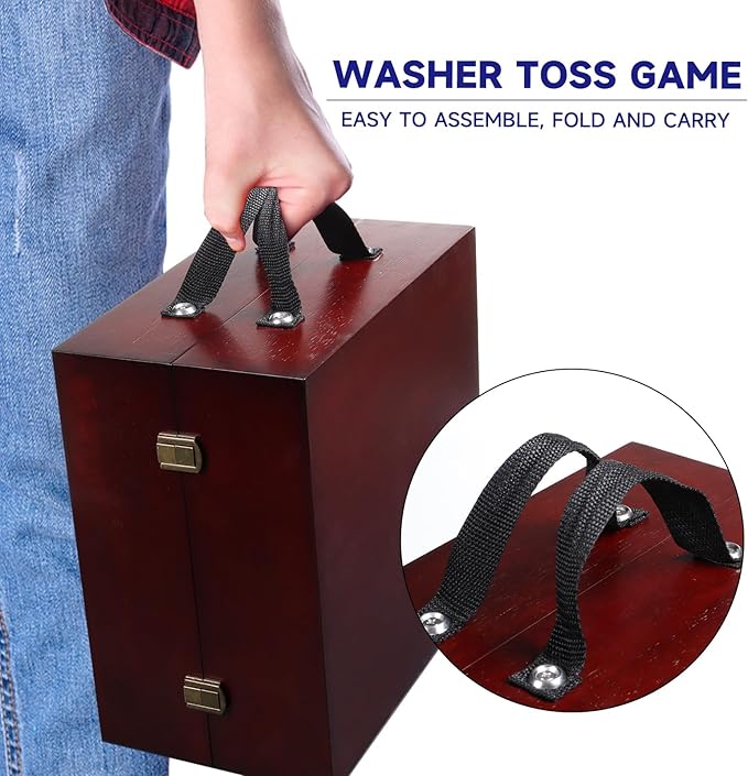 GSE Games & Sports Expert Premium Wood Washer Toss Game Set with 8 Washers with Bottle Opener for