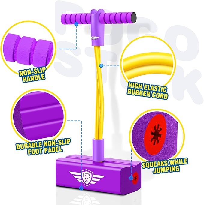 CUUGO LET'S GO! CG Jumping Promotes Growing Taller- Pogo Stick Foam Pogo Jumper for Kids, Toys for