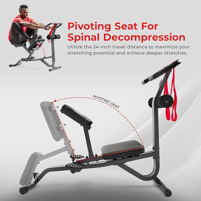 Sunny Health & Fitness Full Body Traction & Stretch Decompression Bench/Table Machine for Lumbar