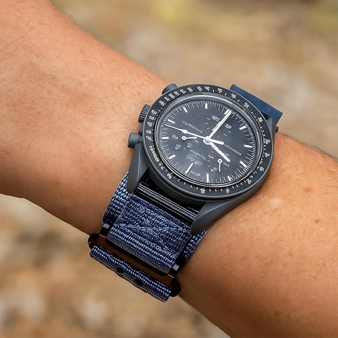 TStrap Nylon Sport Watch Band - Black Quick Release Watch Straps for Men Women - Athletic Military