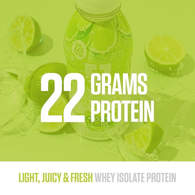 RYSE Clear Protein Shake - Key Lime Pie - 100 Calories, 22g Whey Isolate Protein, Sugar-Free, 0g