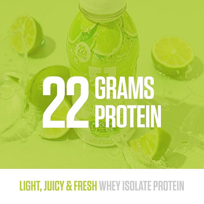RYSE Clear Protein Shake - Key Lime Pie - 100 Calories, 22g Whey Isolate Protein, Sugar-Free, 0g