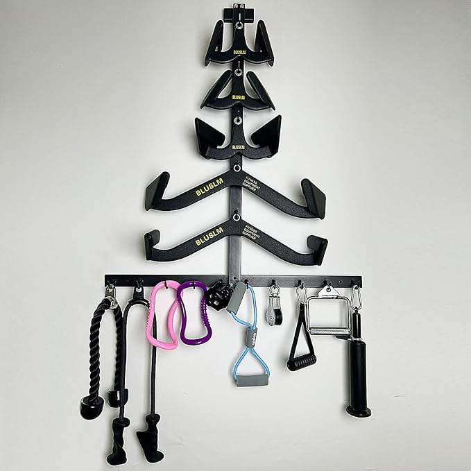 Lat Pull Down Bar Gym Accessory Rack, Lat Pulldown Attachments Cable Attachment Storage Rack for