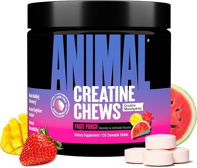 Animal Creatine Chews Tablets - Enhanced Creatine Monohydrate with AstraGin to Improve Absorption