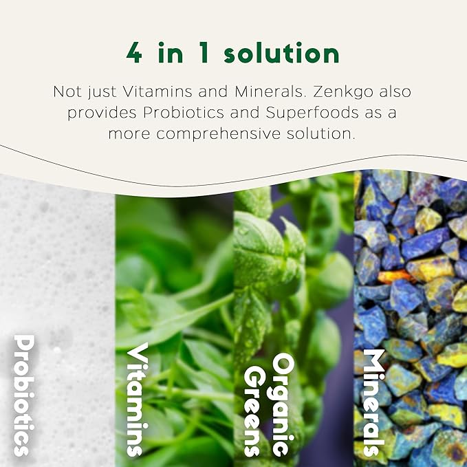 Zenkgo Women's Vitamins + Probiotics 25B CFU + Organic Whole Foods, Supports Immunity, Digestion