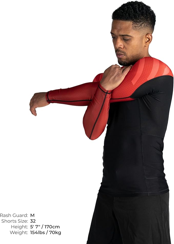 Sanabul Essential Long Sleeve Compression Training Rash Guard for MMA BJJ Wrestling Grappling and