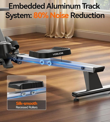 YOSUDA Magnetic/Water Rowing Machine for Home - Rower Machine Use with Bluetooth, App Supported